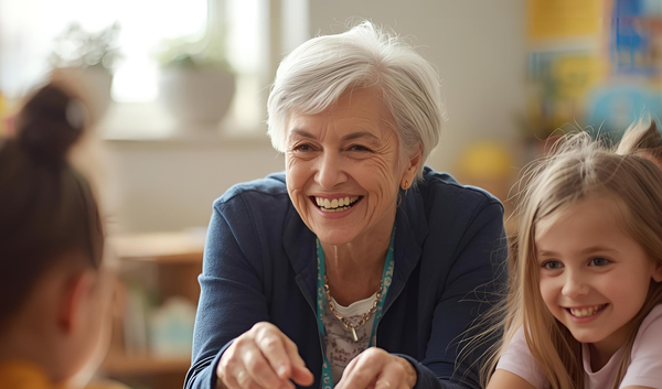 Seniorinnen und Senioren im Klassenzimmer